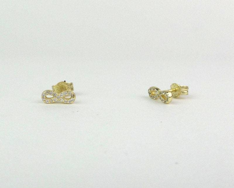 Unendlich Ohrringe Gelb Gold Plated Sterling Silber von TRENDYANYTHING