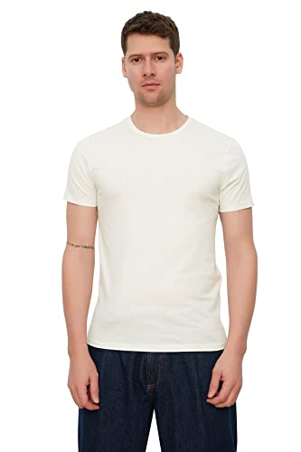 Trendyol Herren Trendyol Basic Herren Slim Fit 100% Baumwolle Kurzarm Fahrrad T-Shirt, Mint, L von TRENDYOL