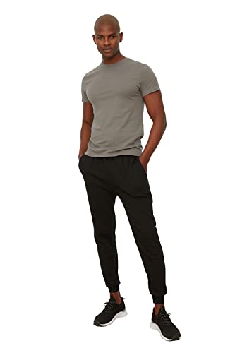 TRENDYOL Herren Trendyol Mannelijk normaal paspoort Sweatpants, Schwarz, S EU von TRENDYOL