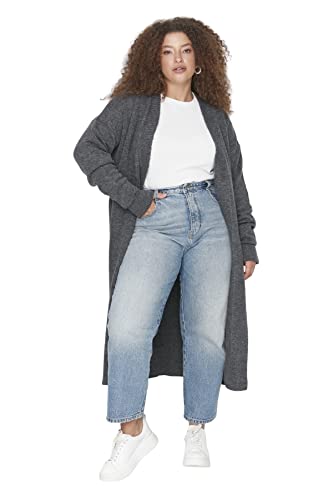 Anthracite Oversize Strickwaren Cardigan TBBAW23AV00017 von TRENDYOL