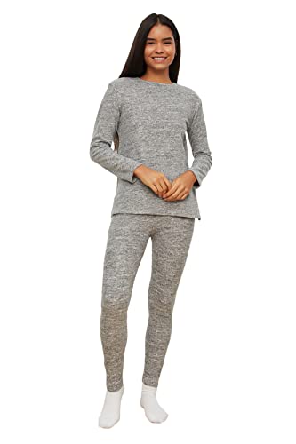 TRENDYOL Damen Yumosh Grey Pyjamas Pajama Set, Grau, L EU von TRENDYOL