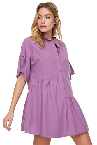 TRENDYOL Damen Is asymmetrische strandjurk Dress, Lila, 34 EU von TRENDYOL