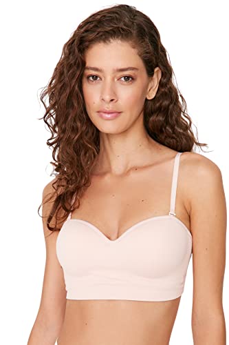 Trendyol Damen Women Underwear Strapless Knit Bra Damenunterwäsche Bralette trägerloser Strick-BH, Undurchsichtige, Skin, 85B von TRENDYOL