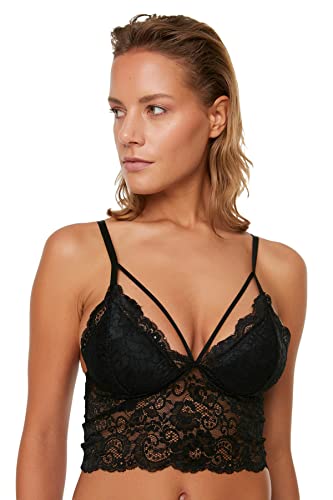 Trendyol Damen Trendyol Lacy Bralet Bra, Schwarz, S EU von TRENDYOL