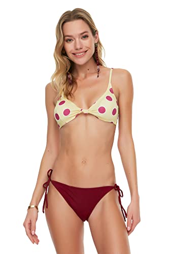 Trendyol Damen Binding: Detailed, Low Waist Bikini Bottoms, Plum, 34 EU von TRENDYOL