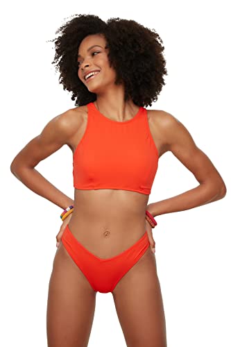 Trendyol Damen V Schneiden Sie Den Ab Bikini Bottoms, Rot, 36 EU von TRENDYOL