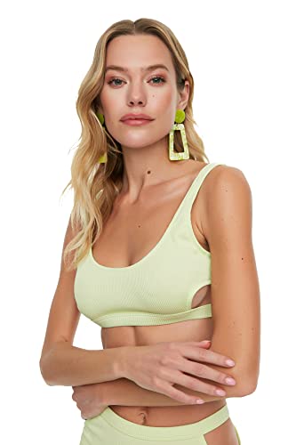 Trendyol Damen Texturierte Ausschnitt Ausführlich Bikini-top Bikini Top, Grün, 40 EU von TRENDYOL