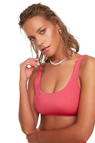 Trendyol Damen U-collar Bikini Top, Rosa, 38 EU von TRENDYOL