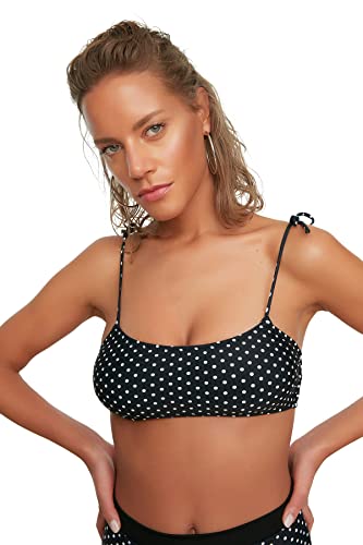 Trendyol Damen Polka Dot Binding Bikini-top Bikini Top, Schwarz, 38 EU von TRENDYOL