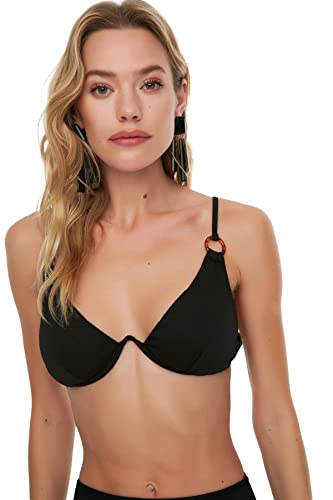 Trendyol Damen Accessoire Detaillierte Strukturierte Bikini-top Bikini Top, Schwarz, 38 EU von TRENDYOL