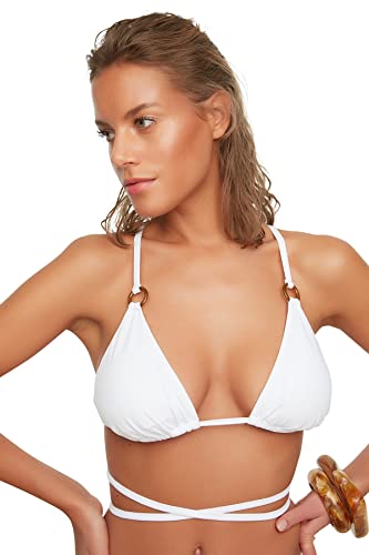 Trendyol Damen Accessoire Detaillierte Bikini-top Bikini Top, Weiß, 36 EU von TRENDYOL