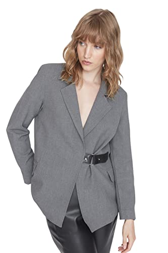 TRENDYOL Blazer - Grau - Oversize von TRENDYOL