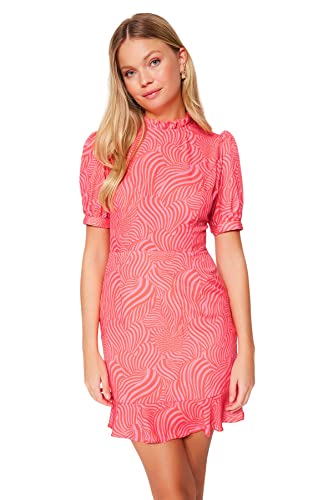 TRENDYOL Damen A-line Regular fit Woven Dress Kleid, Pink, 36 von TRENDYOL