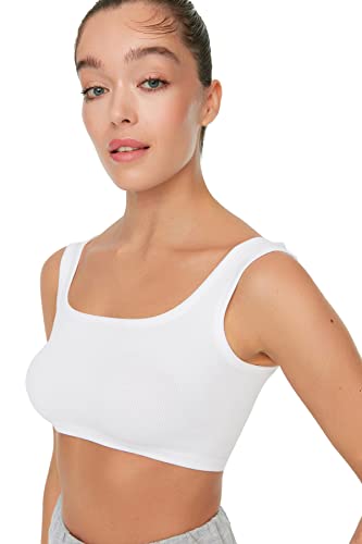 TRENDYOL Damen BH. Sports Bra, Undurchsichtige, Weiß, XS-S von TRENDYOL