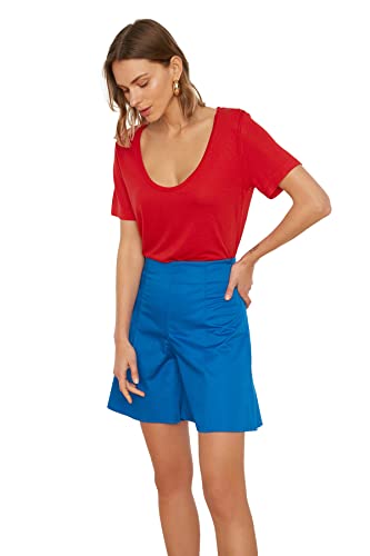 TRENDYOL Damen Basic and Bermuda Casual Shorts, Blau, 36 EU TRENDYOL Damen Basic and Bermuda Casual Shorts, Blau, 36 EU von TRENDYOL