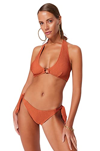 Trendyol Damen Bikinihose mit normaler Taille Bademode, Zimt, 40 von TRENDYOL