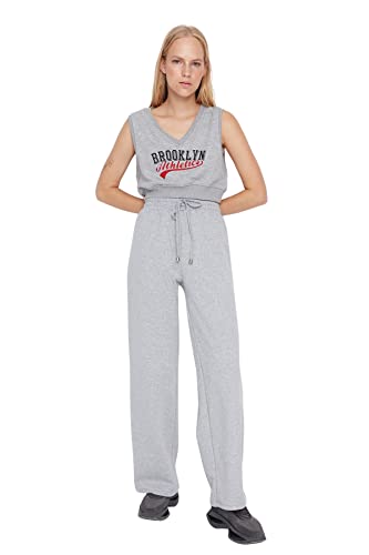 TRENDYOL Damen^Damen Herren Loungewear Mittlerer Bund Regular Jogginghose Sweatpants, Gray, S von TRENDYOL
