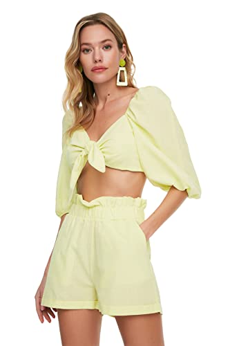 TRENDYOL Damen Detailed Lower Top Team Skirt Set, Light Green, 42 EU von TRENDYOL