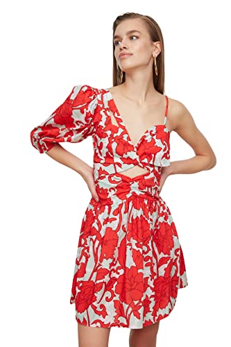 TRENDYOL Damen Detailed Poplin Dress, Multi Color, 38 EU von TRENDYOL