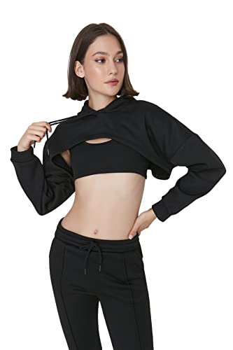 TRENDYOL Damen Einfarbiger Strick-Sweatanzug Aufeinander abgestimmtes Outfit, Schwarz, 42 von TRENDYOL