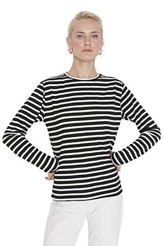 TRENDYOL Damen Gerade Lange Ärmel Regulär Bluse in Plus Size Blouse, Schwarz, 42 Größen TRENDYOL Damen Gerade Lange Ärmel Regulär Bluse in Plus Size Blouse, Schwarz, 42 Größen von TRENDYOL