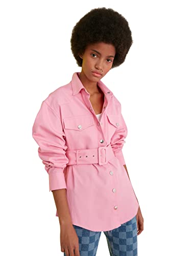 TRENDYOL Damen Gewölbte Gew lbte Jacke, Rosa, 38 EU von TRENDYOL