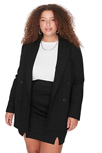 Trendyol Damen TBBAW23AZ00041 Plus Size Skirt, Schwarz, XL von TRENDYOL