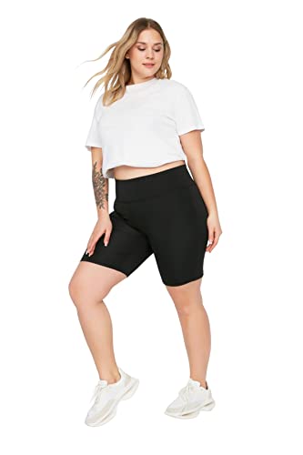 TRENDYOL Damen Hohe Taille Skinny Slim Fit Übergröße Oberschenkel Strumpfhose, Schwarz, XL von TRENDYOL