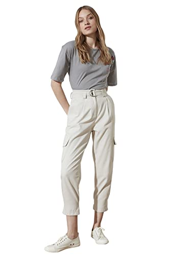 TRENDYOL Damen Hoher Taille, Gerades Bein, Normale Passform Hose, Rock, 36 von TRENDYOL