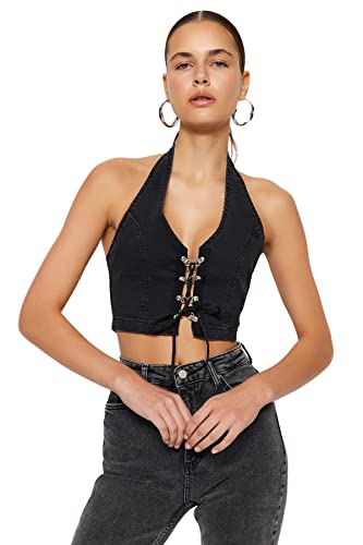 Trendyol Damen Jeans-Bustier BH, Schwarz, 36 von TRENDYOL