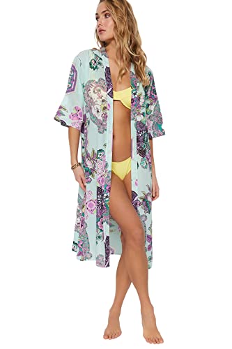 Trendyol Damen Kimono & Kaftan – Mehrfarbig – Regular, Sehr bunt, 62 von TRENDYOL