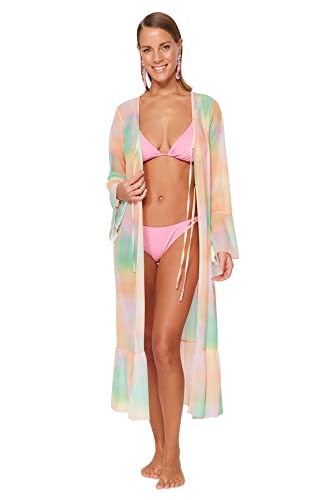 TRENDYOL Damen Kimono und Kaftan – Mehrfarbig – entspannte Passform, Sehr bunt, 38 von TRENDYOL