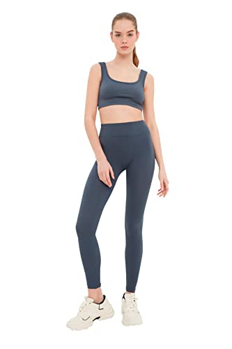 TRENDYOL Damen Knitted Sports Impacts Yoga Pants, Navy Blue, M-L EU von TRENDYOL