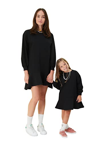 TRENDYOL Damen Mini Jile Gilet Plus Size Dress Kleid Rundhalsausschnitt Standard Schwarz Kleid, Schwarz, S TRENDYOL Damen Mini Jile Gilet Plus Size Dress Kleid Rundhalsausschnitt Standard Schwarz Kleid, Schwarz, S von TRENDYOL