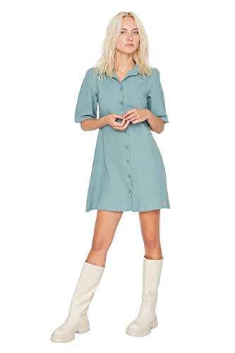 Trendyol Damen Mini Shift Regular Dress Kleid, Mint, 42 von TRENDYOL