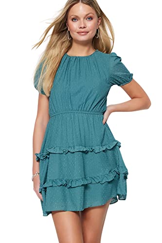 TRENDYOL Damen Mini-Skater Kleid, Mint, 88 von TRENDYOL