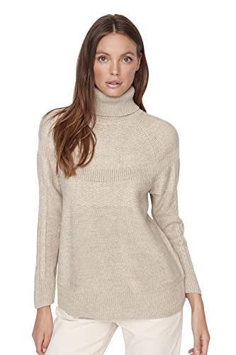 TRENDYOL Damen Plain Turtle Neck Sweater Sweatshirt, Stone, M EU von TRENDYOL