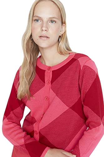 Trendyol Damen Regular Standard Rundhals Strickwaren Strickjacke Pullover, Rose, M von TRENDYOL