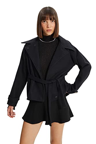 TRENDYOL Damen Sort oversized buet uldkuffertfrakke Coat, Schwarz, 40 EU von TRENDYOL