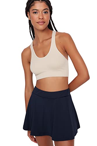 TRENDYOL Damen Sportbekleidung Hohe Taille Weites Bein Skort Shorts, Navy Blau, XS von TRENDYOL