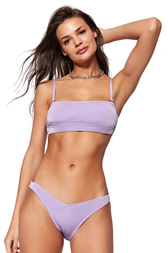 TRENDYOL Damen Taille, Normale Traber-Bikinihose Bademode, Flieder, 38 von TRENDYOL