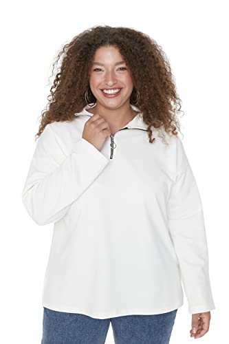 TRENDYOL Damen Tbbaw23ao00023/Ekru Sweatshirt, Natur, XXL von TRENDYOL