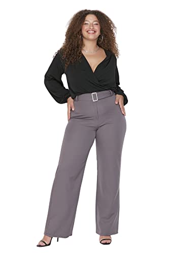 TRENDYOL Damen Tbbaw23ar00016/Antrasit Hose, Anthracite, 40 Große Größen EU von TRENDYOL