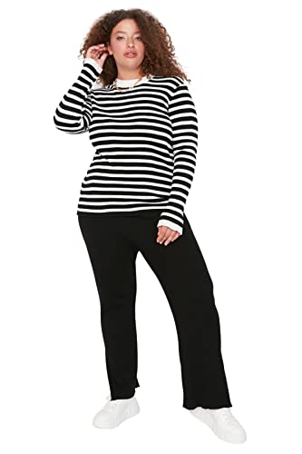 TRENDYOL Damen Tbbaw23ar0004/Siyah Hose, Schwarz, 3XL EU von TRENDYOL