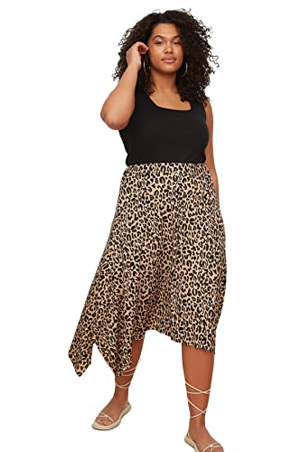 TRENDYOL Damen Tier Midi Asymmetrisch Eine Linie Rock in Übergröße Skirt, Brown, 3XL Größen TRENDYOL Damen Tier Midi Asymmetrisch Eine Linie Rock in Übergröße Skirt, Brown, 3XL Größen von TRENDYOL