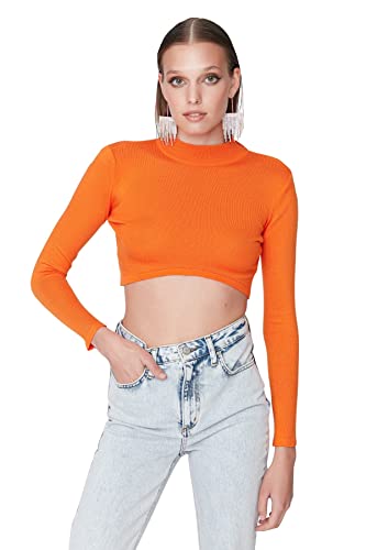 TRENDYOL Damen Tpraw23kz0001/Turuncu Sweatshirt, Orange, M EU von TRENDYOL