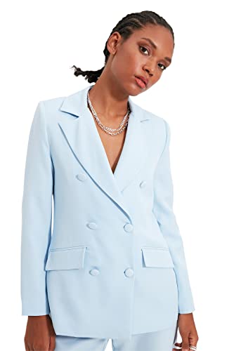TRENDYOL Damen Trendyol Button Detaillierte Jacke Blazer Jacket Outdoor Blue Button Detailed Blazer Jacket, Light Blue, 42 TRENDYOL Damen Trendyol Button Detaillierte Jacke Blazer Jacket Outdoor Blue Button Detailed Blazer Jacket, Light Blue, 42 von TRENDYOL