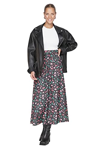 TRENDYOL Damen Trendyol Damen Basics Maxi A-linie Normal Gestrickt Bescheidene Röcke Skirt Mehrfarbig Bescheidene Röcke, Multi-color, S von TRENDYOL