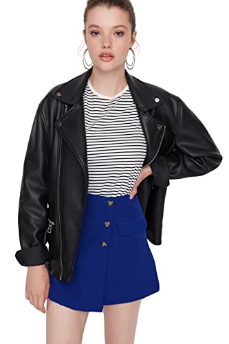 TRENDYOL Damen Trendyol Damen Mini A-linie A-linie Webstoff Rock Skirt, Saxe Blue, 42 EU von TRENDYOL