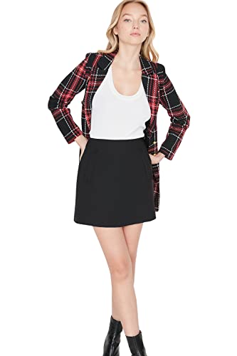 TRENDYOL Damen Trendyol Damen Mini A-linie Gerader Webstoff Rock, Schwarz, 36 EU von TRENDYOL
